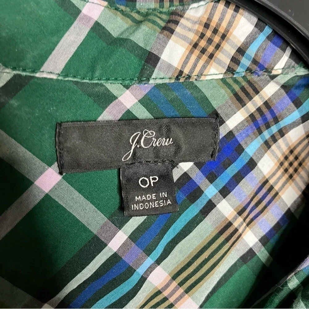 J. Crew plaid button‎ down shirt size 0P